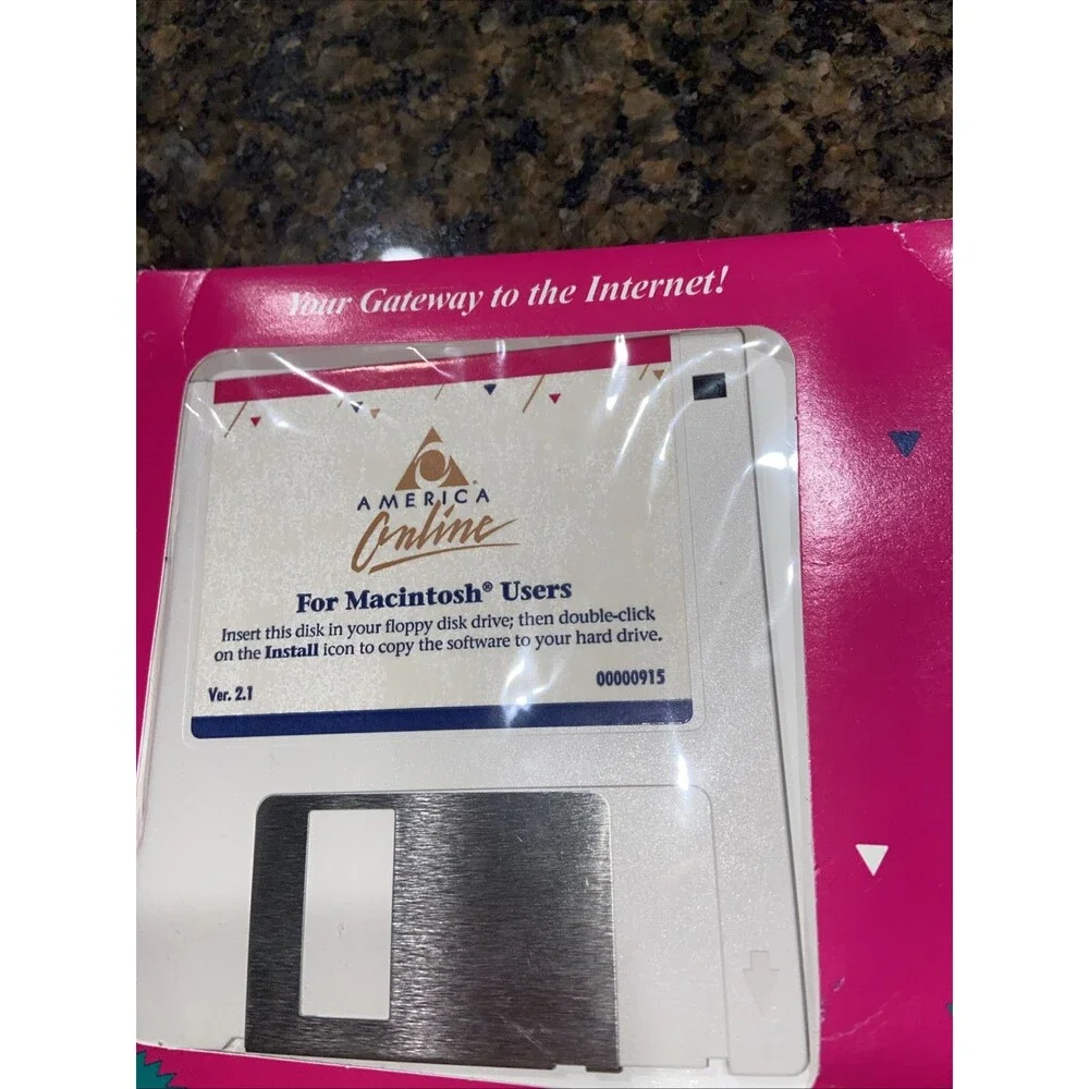 Vintage 1994 AOL America Online 2.1 Apple Mac Macintosh Software Floppy Disk